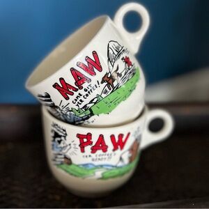 Maw and Paw Vintage Coffee Mug Set
